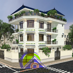THIẾT KẾ NHÀ BIỆT THỰ 4 TẦNG TÂN CỔ ĐIỂN CHỦ ĐẦU TƯ ÔNG ĐỔ NGỌC CHIẾN